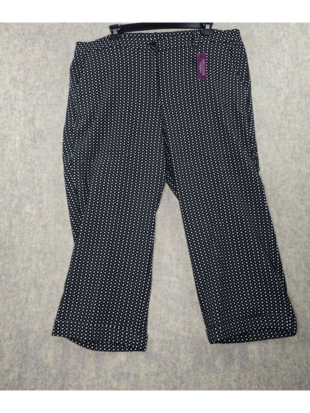 Lane Bryant Womens Polka Dot Pants Black Size 28 Stretch Slim Fit Polyester